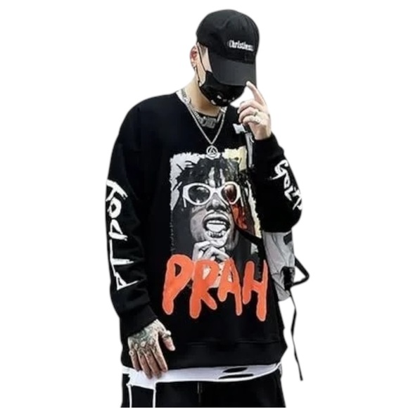 Sails Garments Wild and Free Oversized‎ Sweater Sweatshirt Crewneck Streetwear - Picture 1 of 6